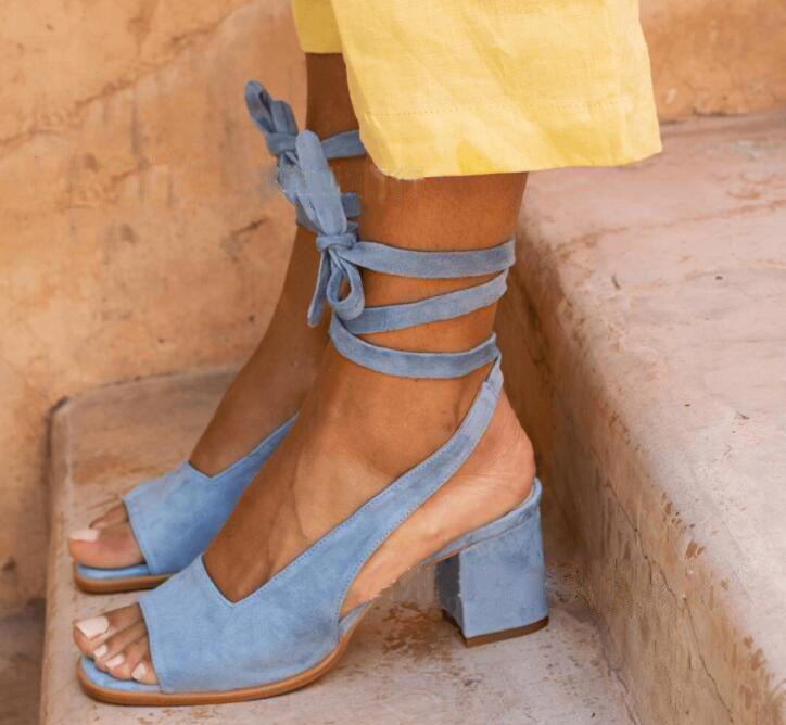 Women's Thick Heel Sandals With Fish Mouth Sandals