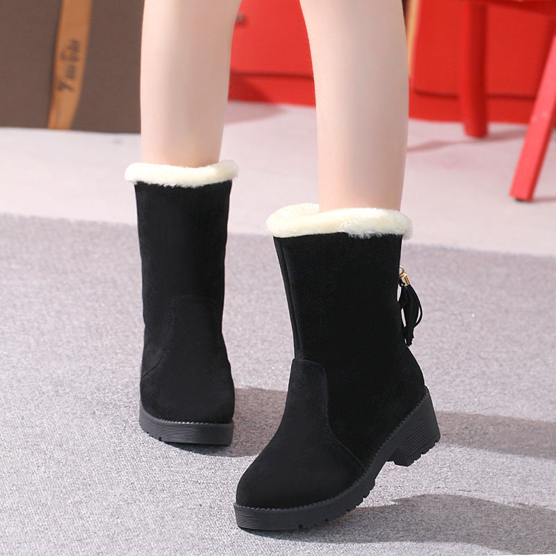 Women's fashionable round toe snow boots