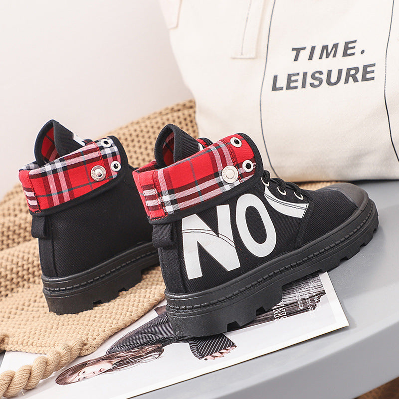 Stylish High-Top Canvas Boots for Women