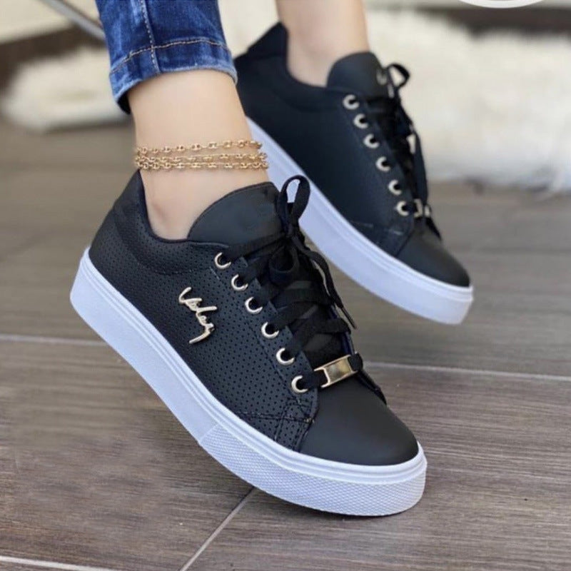 Breathable Women’s Lace-up Shoes